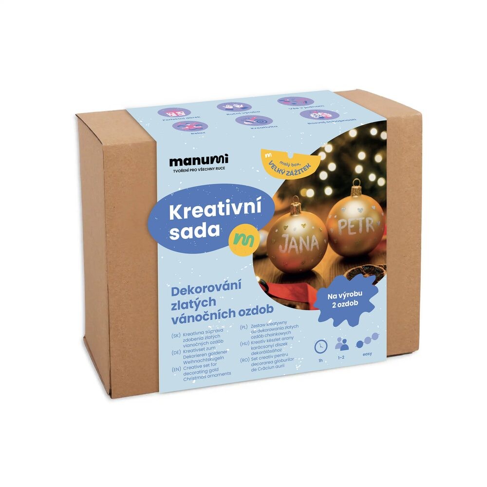 Manumi kreativní sada na dekorování vánočních ozdob zlatá - 1 ks