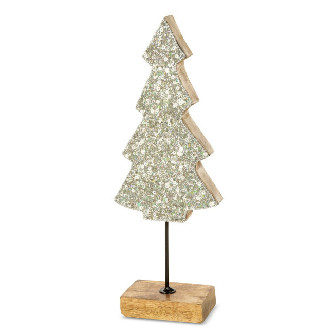 Vánoční dekorace FIG 13 světle hnědá / stříbrná (2 ks)