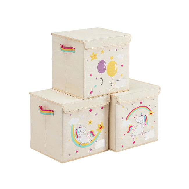 Dětské stohovatelné boxy na hračky RFB710W03 (3 ks)
