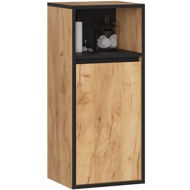 Kúpeľňová skříňka VAMI Š35 1D 1W dub craft / čierna