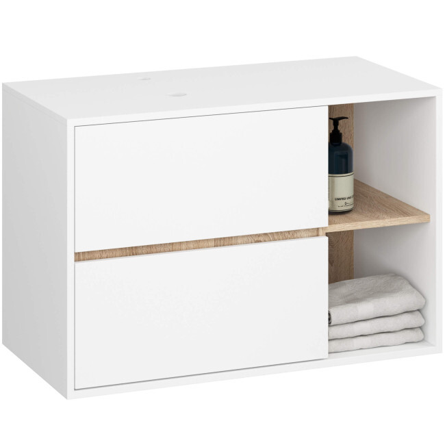 Skříňka pod umyvadlo VAMI W90 2SZ bílá / dub sonoma