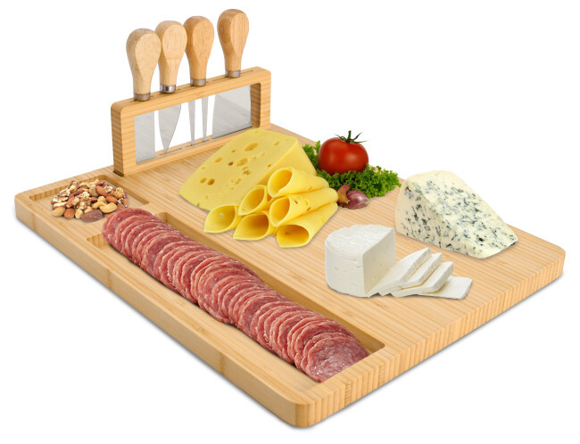 Servírovací deska SALERS s příborem, bambusová