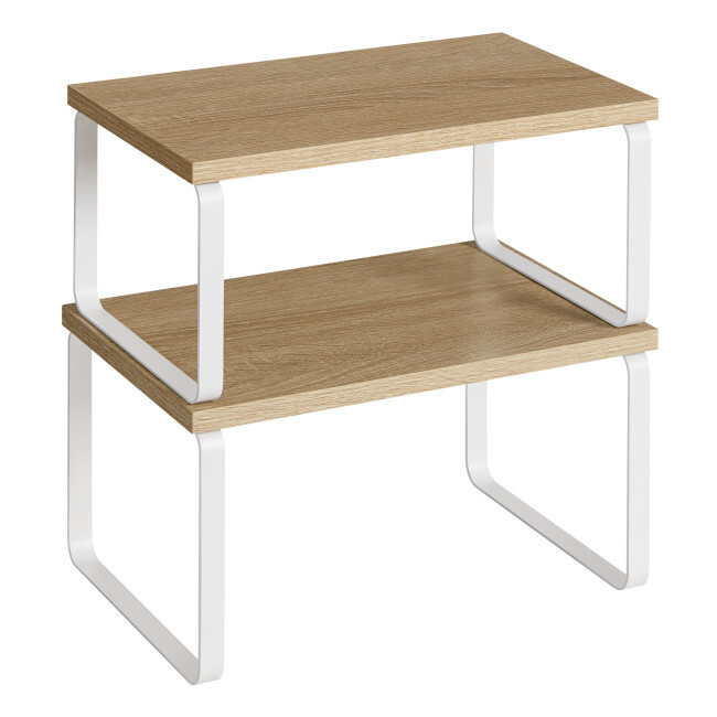 Set stohovatelných poliček OSKAR KCS020W11 hnědý (2 ks)