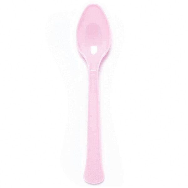 Lžíce světle růžová plastová 24 ks