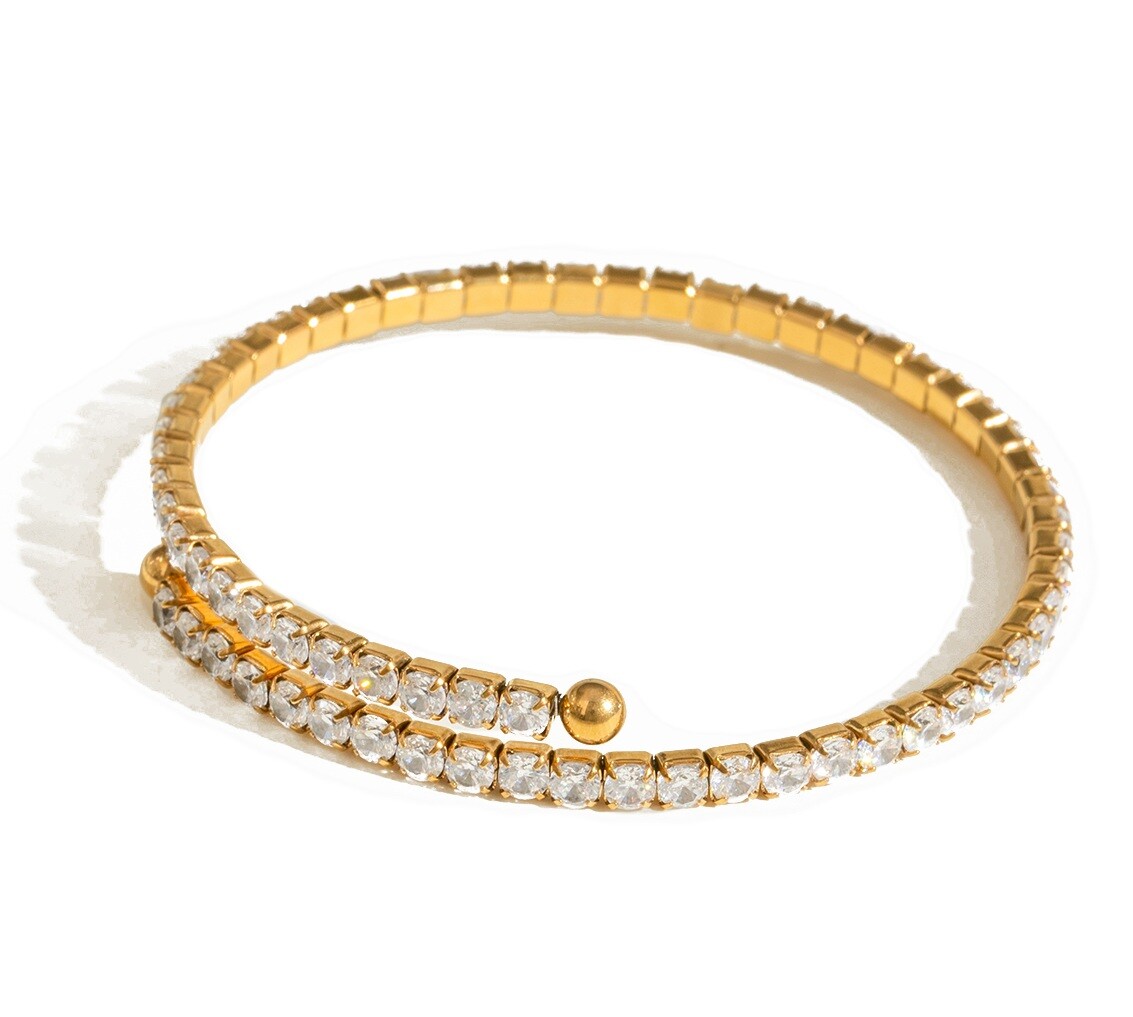 ELENYS Lumina – pozlacený náramek 18K žluté zlato Délka náramku: Průměr 5,2 cm / Pro zápěstí 16-18 cm