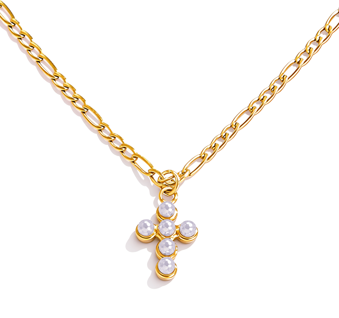 ELENYS Cross  – pozlacený náhrdelník 18K žluté zlato Délka náhrdelníku: 40+5 cm / max. 45 cm