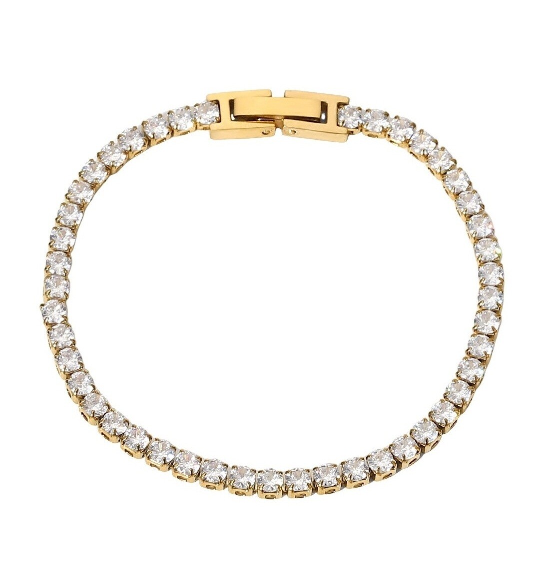 ELENYS Tennis 3 mm – pozlacený náramek 18K žluté zlato Délka náramku: 17,4 cm