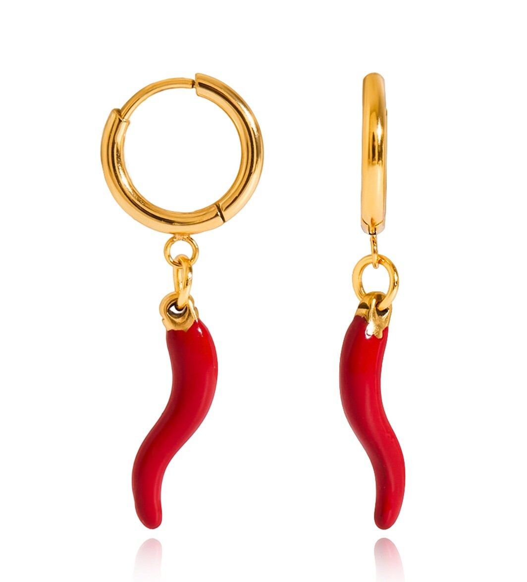 ELENYS Chili – pozlacené náušnice 18K žluté zlato