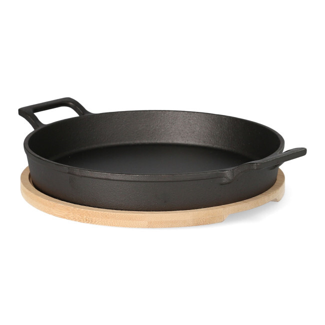 Litinová pánev s bambusovou podložkou ANDREAS černá ALL 976968