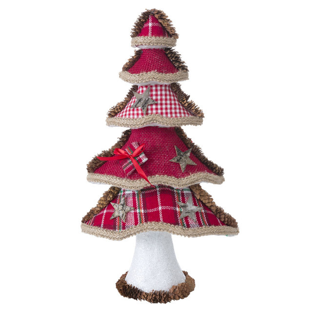 Vánoční dekorace stromek 86 B naturální / červený