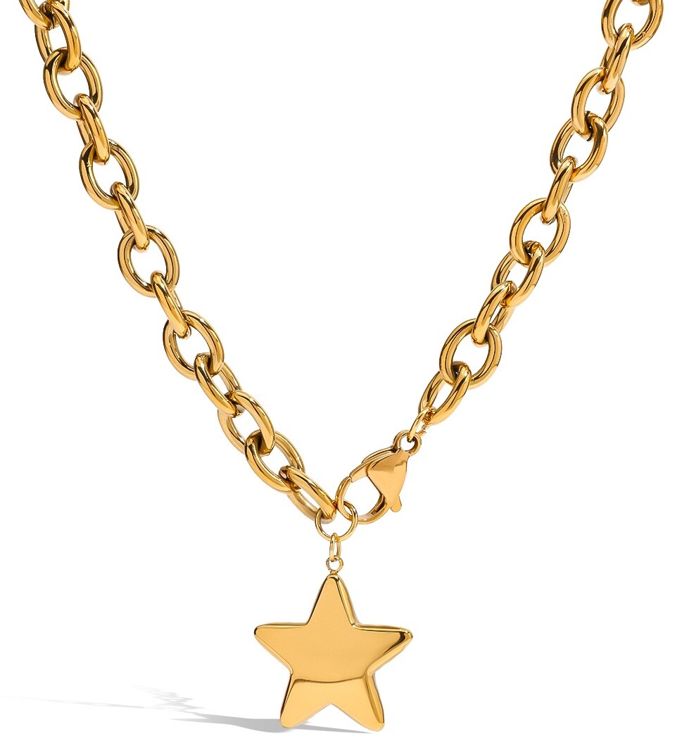 ELENYS Nova – pozlacený náhrdelník 18K žluté zlato Délka náhrdelníku: 40 cm