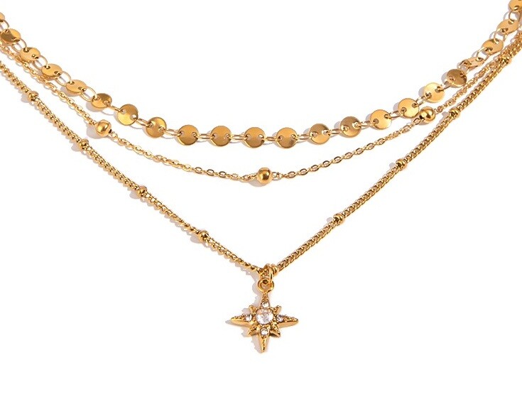 ELENYS Stella – pozlacený náhrdelník 18K žluté zlato Délka náhrdelníku: 40-43 + 5 cm / max. 48 cm