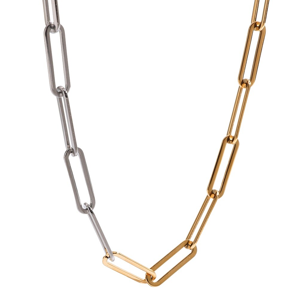 ELENYS Duo Chain – pozlacený náhrdelník 18K žluté zlato Délka: 55 cm