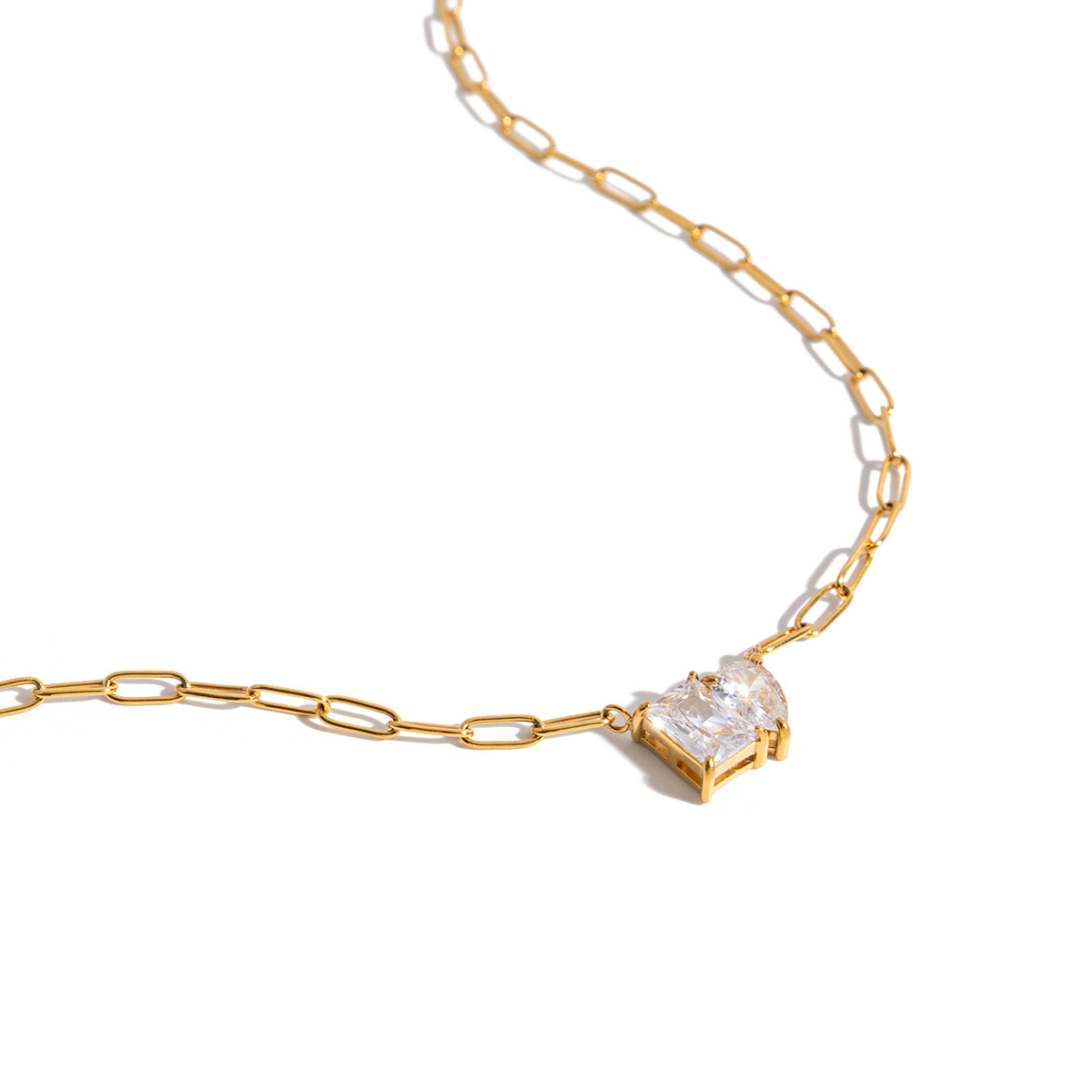 ELENYS Duo Stone – pozlacený náhrdelník 18K žluté zlato Délka: 45+5 cm / max. 50 cm
