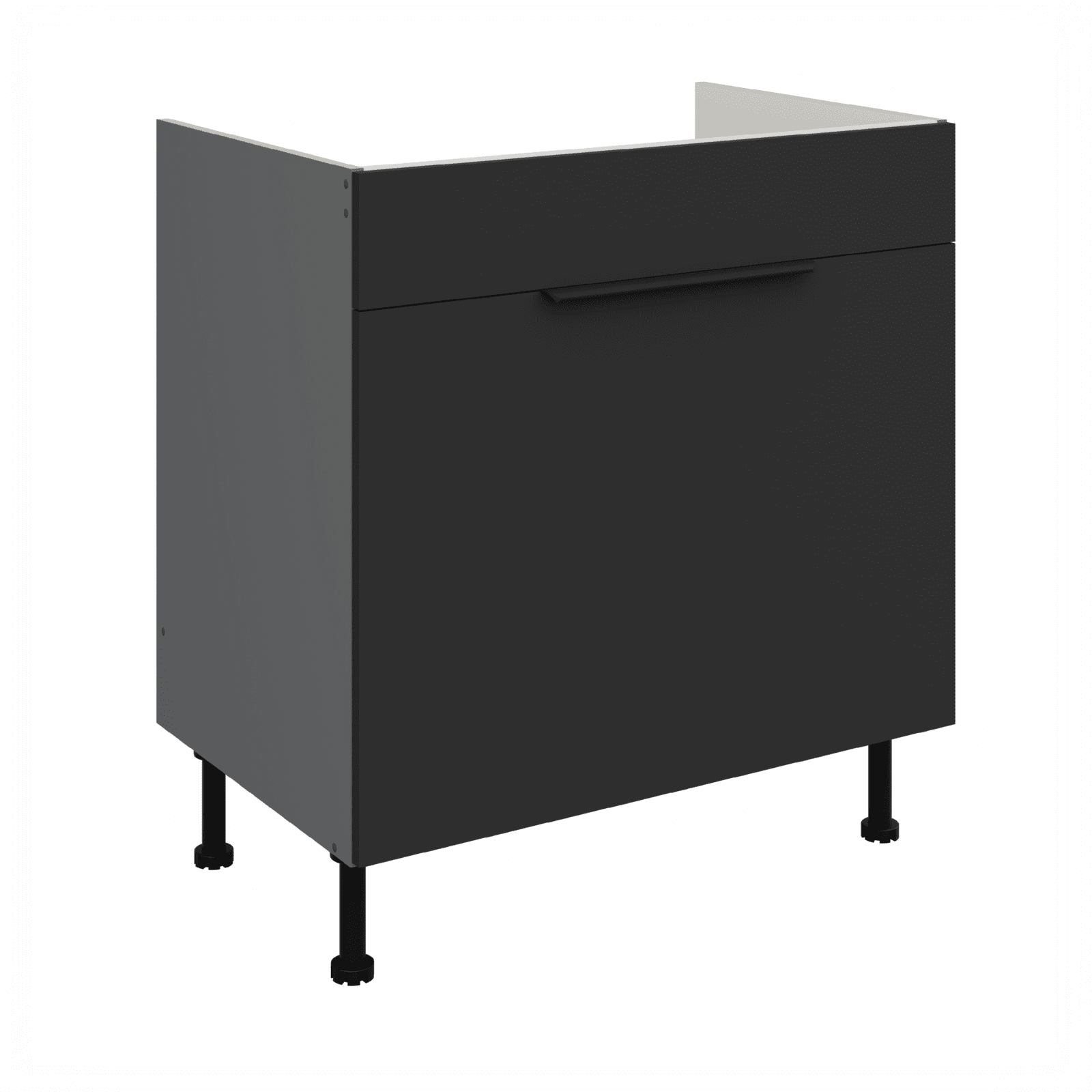 Spodní skříňka pod dřez Aria ANT 80 ZL 1S BB - Premium Box Barva korpusu: Antracit, Barva dvířek: BL - Black AFM