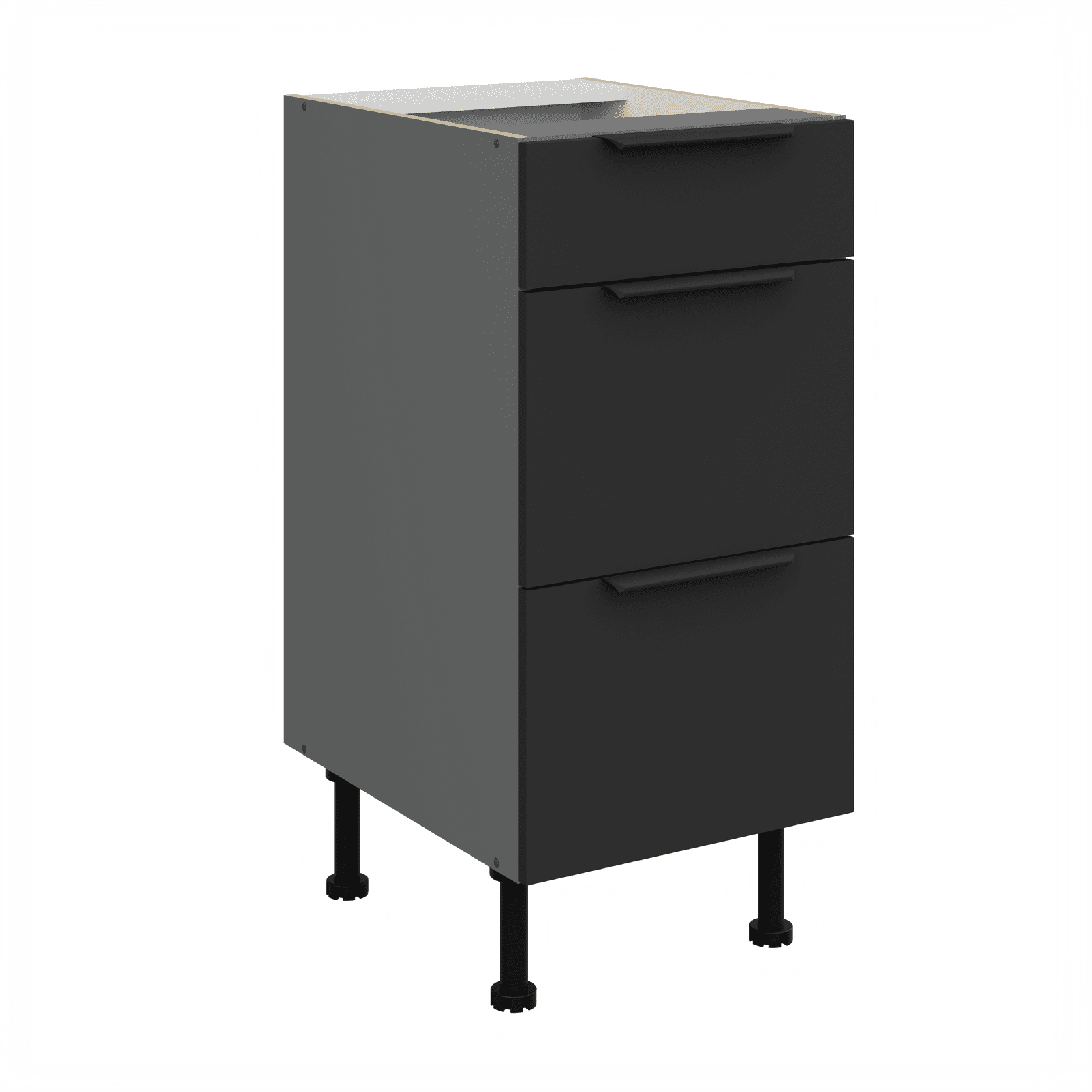 Spodní skříňka Aria ANT 40 D 3S BB - Premium Box Barva korpusu: Antracit, Barva dvířek: BL - Black AFM