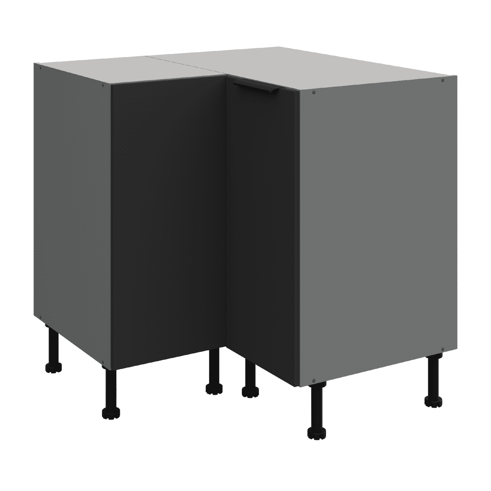 Spodní rohová skříňka Aria ANT 90x90 DN 2F BB Barva korpusu: Antracit, Barva dvířek: BL - Black AFM