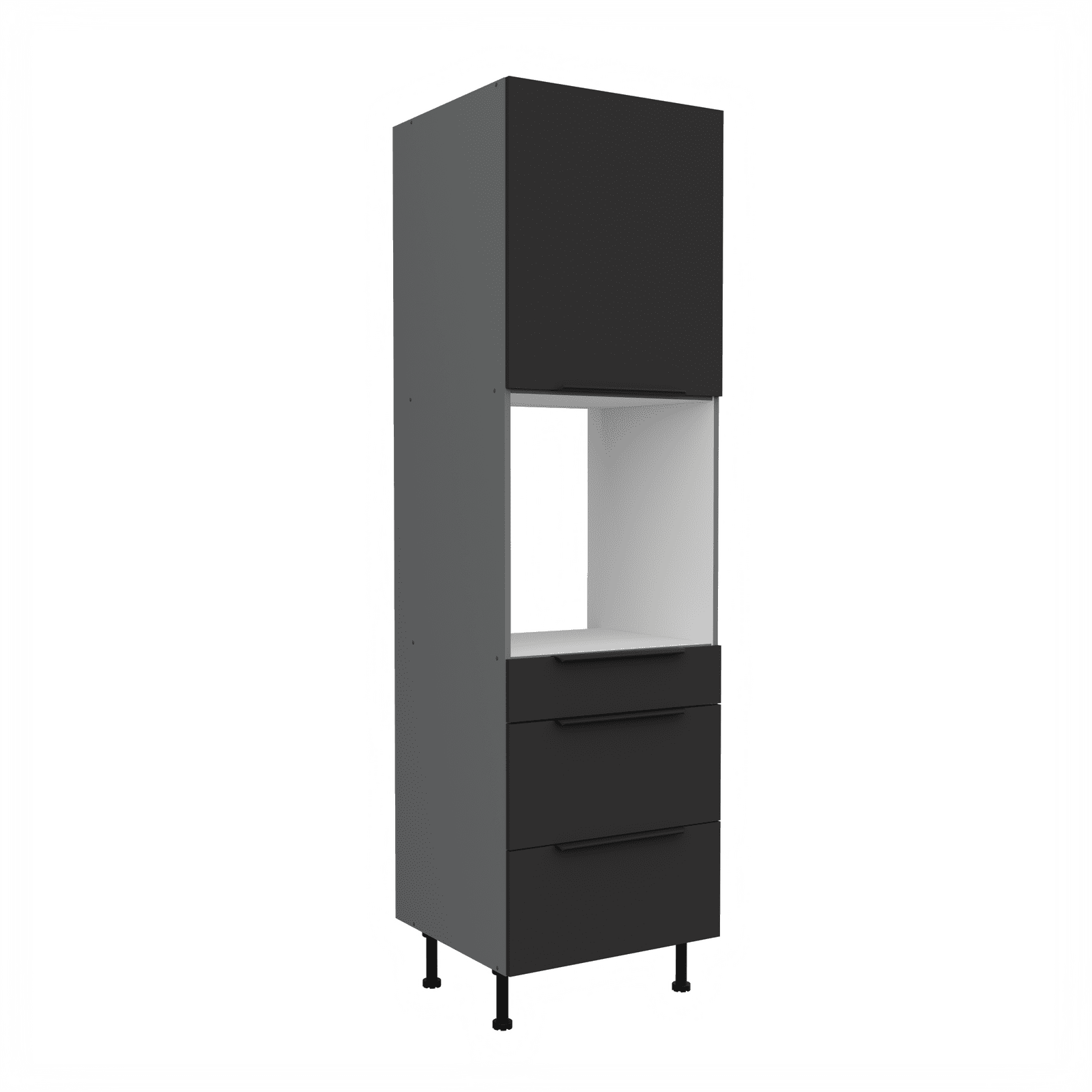 Vysoká skříňka pro vestavnou troubu Aria ANT 60 DPS-210 3S 1F - Premium Box Barva korpusu: Antracit, Barva dvířek: BL - Black AFM