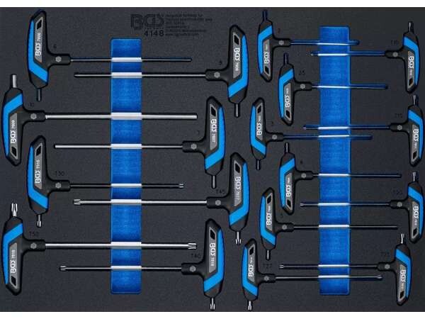 BGS Technic BGS 4148 Nářaďový modul 3/3: Zástrčné klíče s T-rukojetí (Sada 18 dílů)