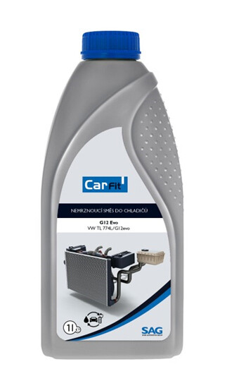 Chladicí kapalina - nemrznoucí směs G12 Evo, červená, různé velikosti balení- CARFIT