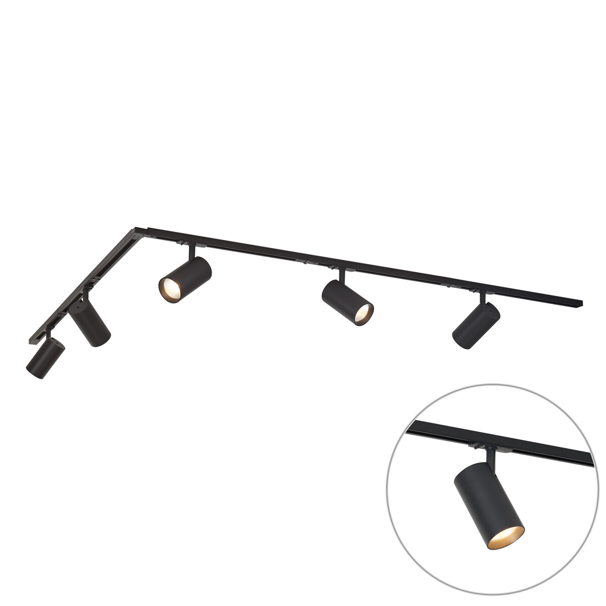 Moderní kolejnicový systém s 5 bodovými světly černý 1-fázový - Iconic Mark