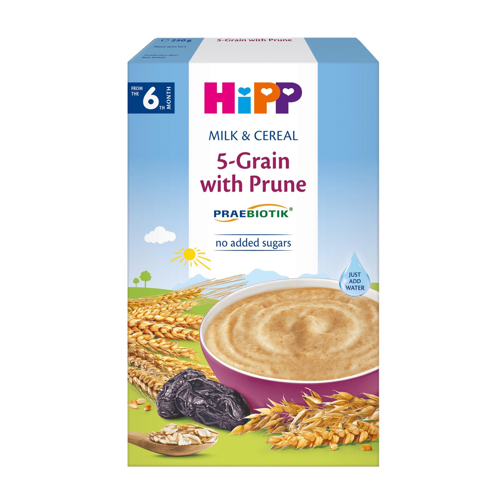 HIPP Mléčná kaše PRAEBIOTIK vícezrnná se švestkami 250 g