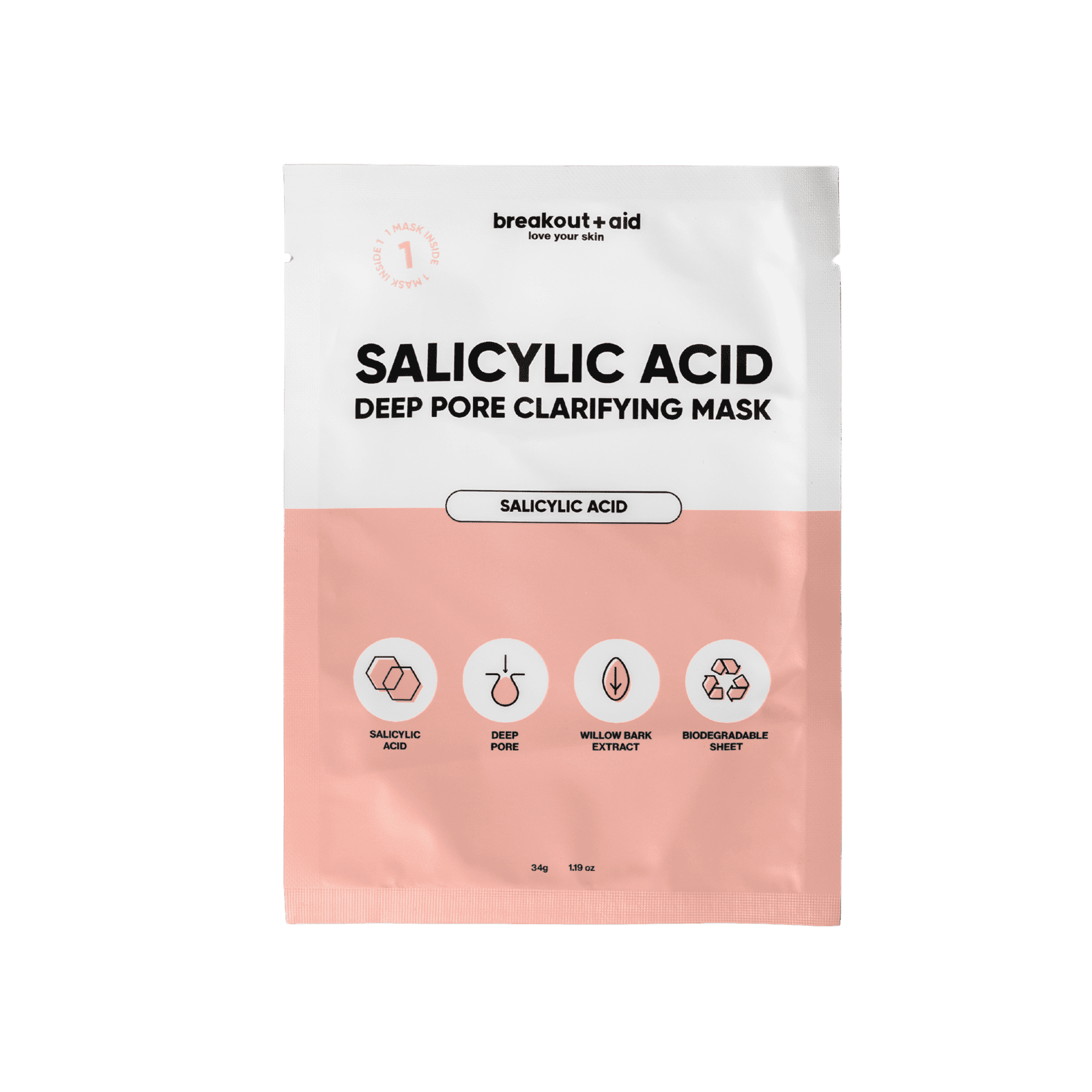 BREAKOUT+AID Čistící maska na zanesené póry s kyselinou salicylovou 34 g