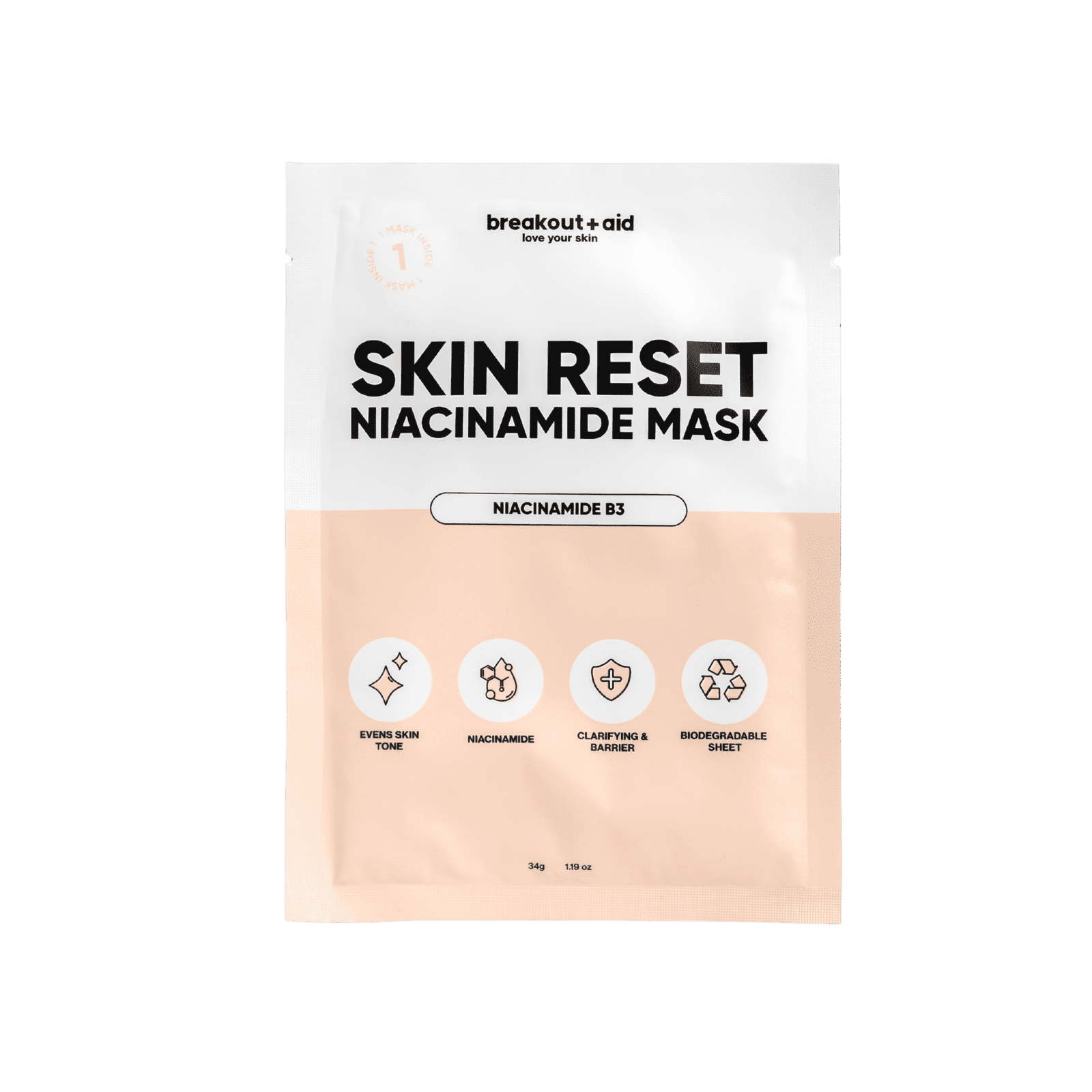 BREAKOUT+AID Zklidňující maska s niacinamidem 34 g