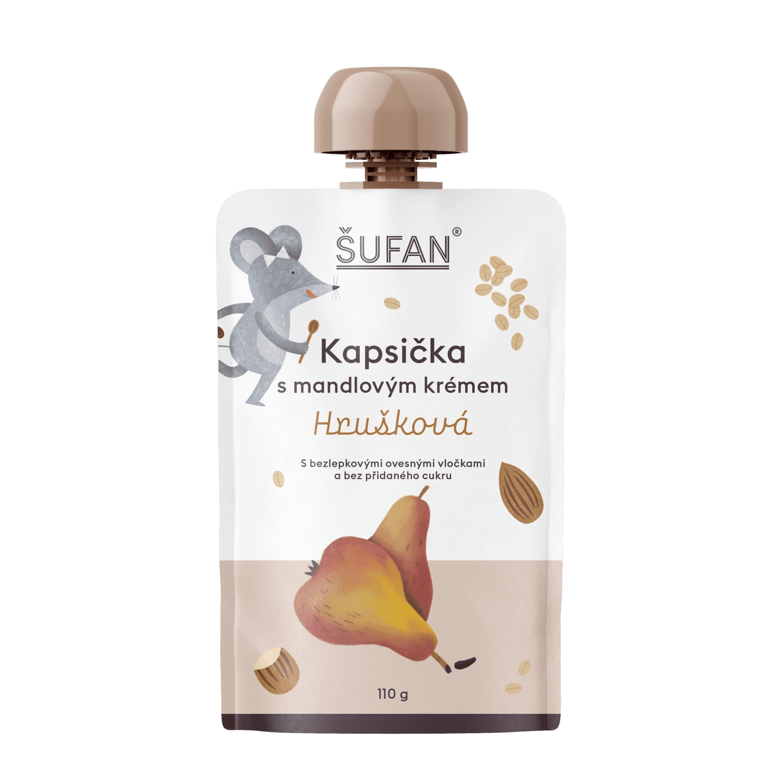 ŠUFAN Kapsička s mandlovým krémem hrušková 110 g
