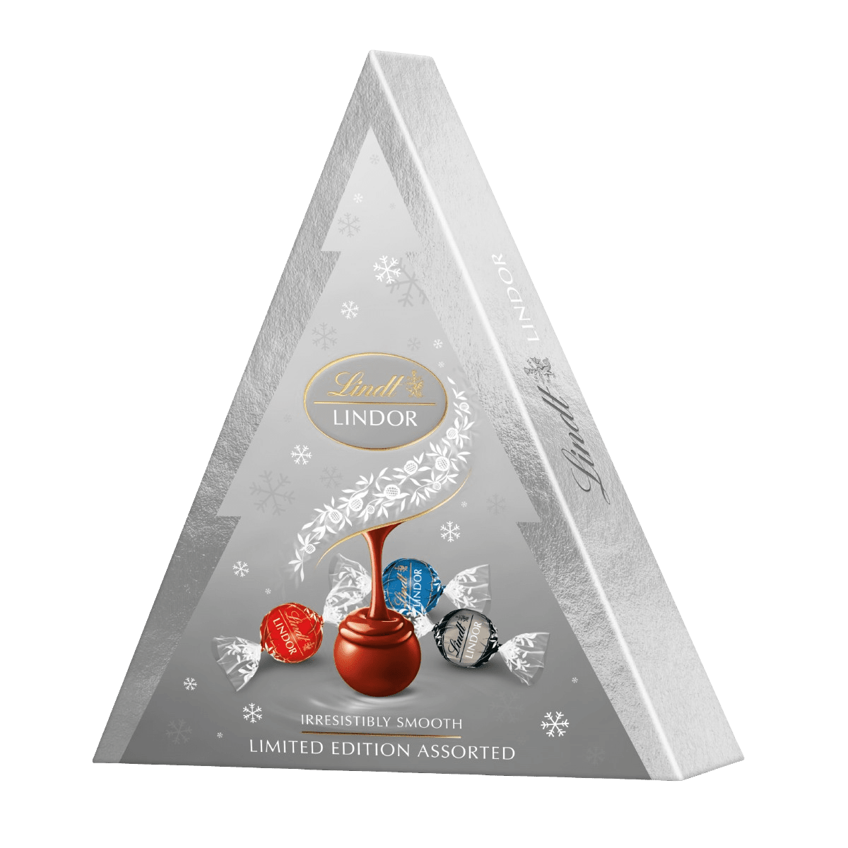 LINDT LINDOR Vánoční stromeček Stříbrný Mix 125 g