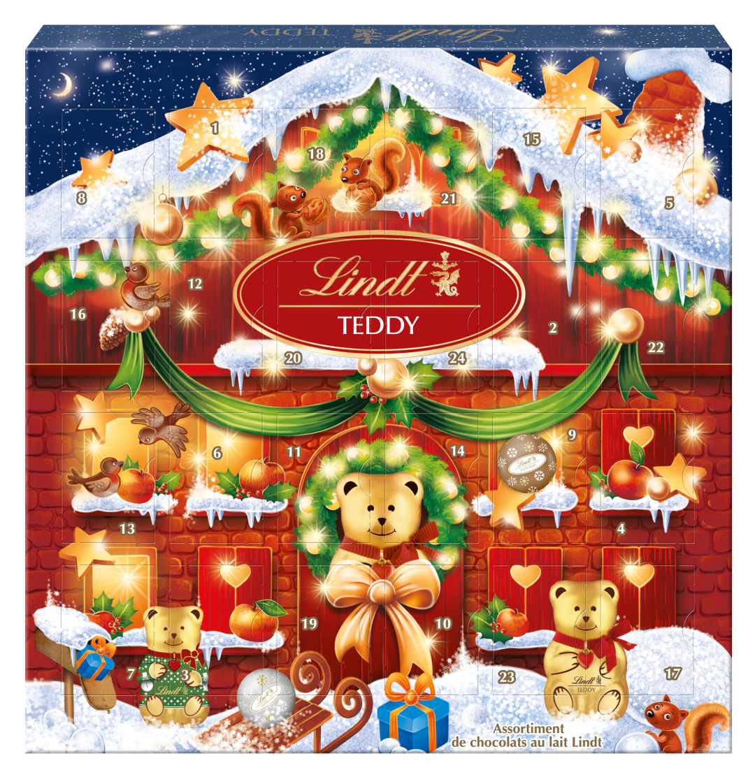LINDT TEDDY Vánoční Adventní kalendář 124 g