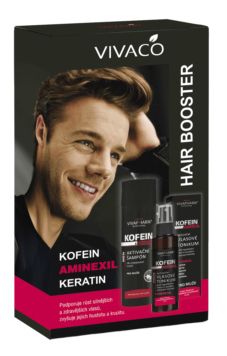 VIVACO Dárková kazeta kofein šampon + vlasové tonikum