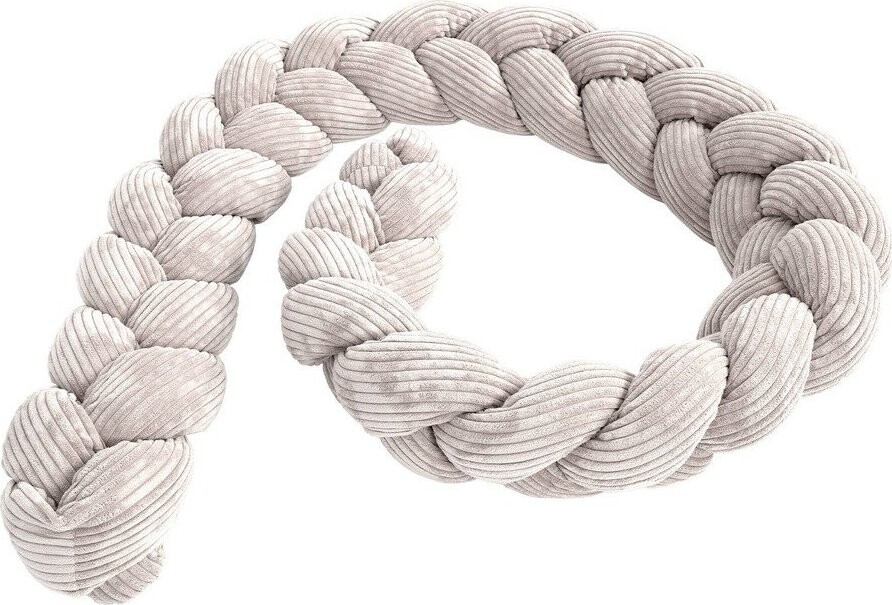 Krémový manšestrový mantinel do postýlky 200 cm – Meowbaby