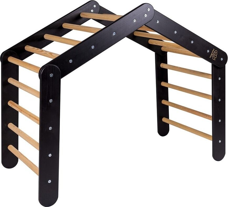 Černý pikler trojúhelník z borovicového dřeva 61x112x94 cm Montessori – Meowbaby