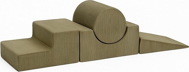 Khaki manšestrové pěnové hřiště 45x170x30 cm Montessori – Meowbaby