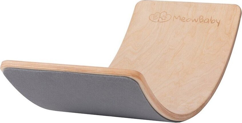 Šedá/v přírodní barvě balanční deska z borovicového dřeva 80x30x18 cm Montessori – Meowbaby