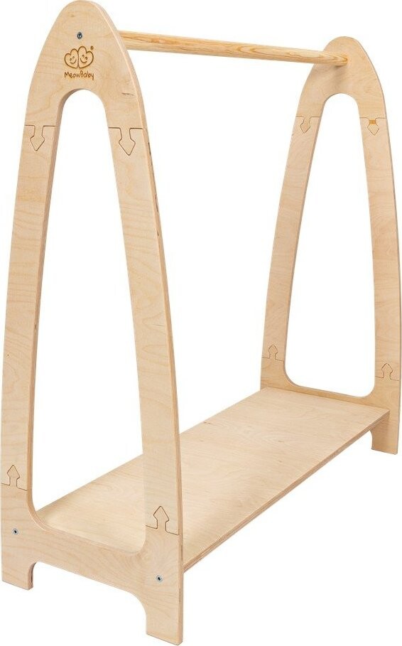 Dětský věšák v dekoru borovice v přírodní barvě 60x96 cm Montessori – Meowbaby