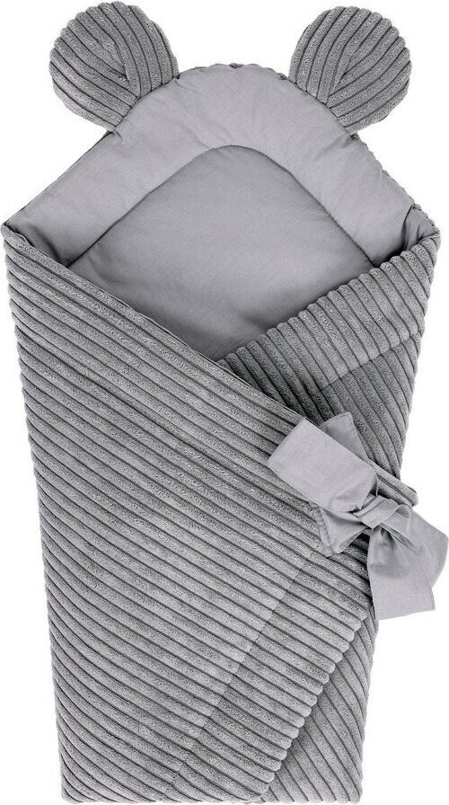 Šedá manšestrová dětská zavinovačka 35x65 cm – Meowbaby