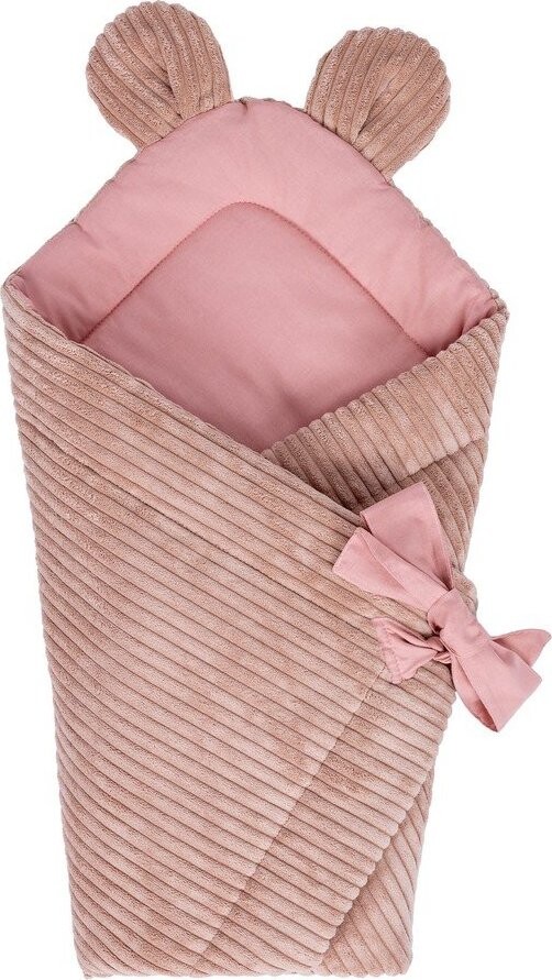 Růžová manšestrová dětská zavinovačka 35x65 cm – Meowbaby