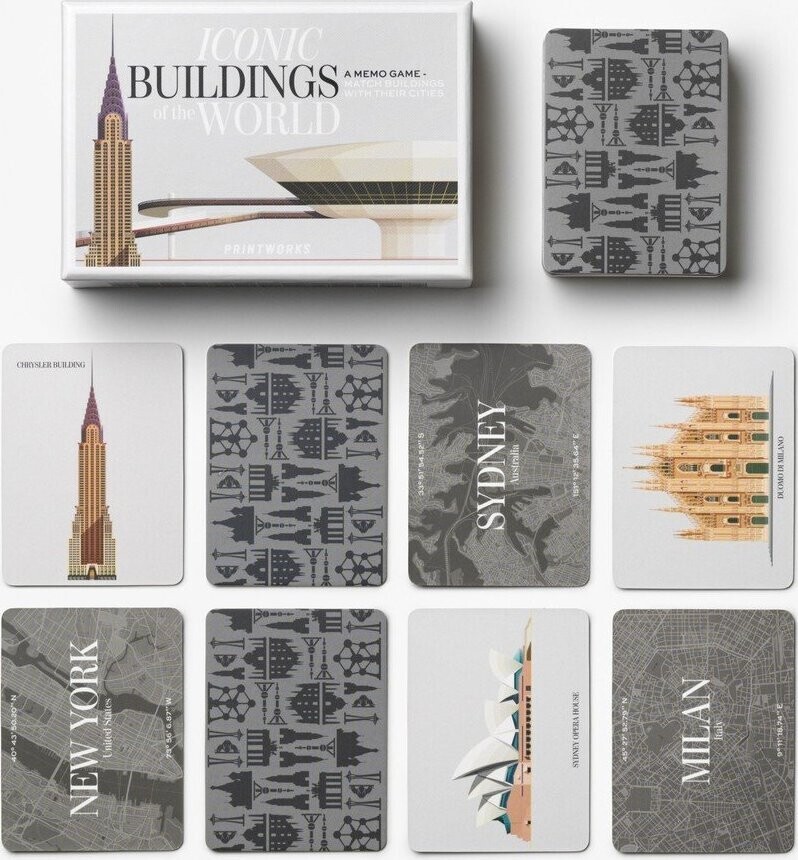 Společenská hra Memo game Iconic buildings – Printworks