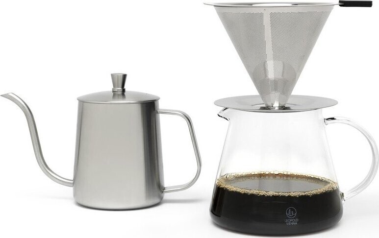 Set na překapávanou kávu z nerezové oceli ve stříbrné barvě 500 ml Slow Coffee – Leopold Vienna