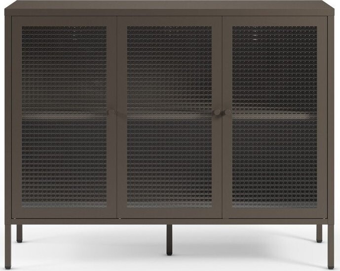 Šedá kovová vitrína 121x90x40 cm Layna – Marckeric