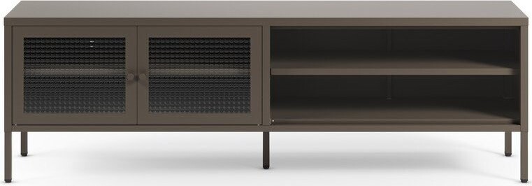 Šedý kovový TV stolek 160x50x35 cm Layna – Marckeric
