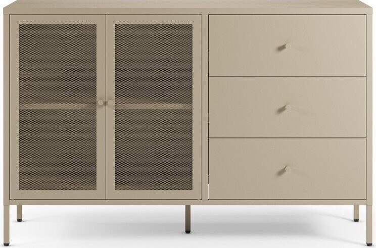 Krémová kovová komoda 140x90x40 cm Fayna – Marckeric