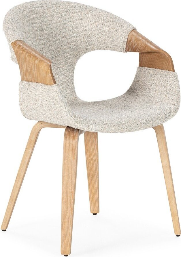 Béžová čalouněná jídelní křesla v sadě 2 ks s područkami Elif – MOME