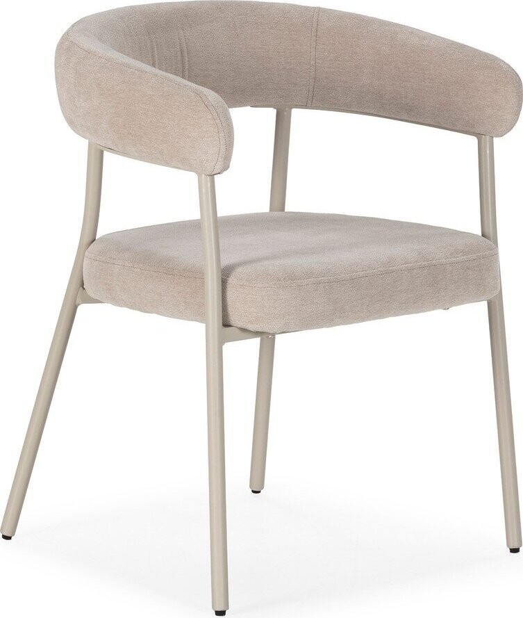 Béžová čalouněná jídelní křesla v sadě 2 ks s područkami Yuri – MOME