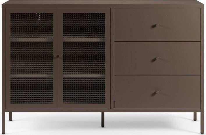 Šedá kovová vitrína 140x90x40 cm Layna – Marckeric