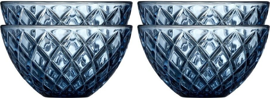 Modré skleněné misky v sadě 4 ks 325 ml Sorrento – Lyngby Glas