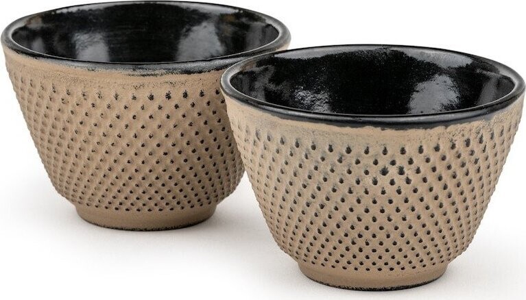 Béžové šálky v sadě 2 ks z litiny 100 ml Xilin – Bredemeijer