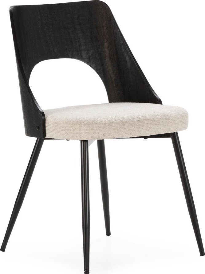 Černé/krémové čalouněné jídelní židle v sadě 2 ks Gilda – MOME